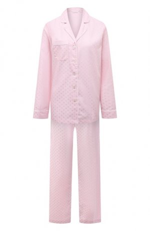 Хлопковая пижама Derek Rose. Цвет: розовый