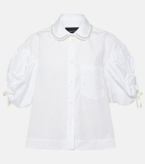 Рубашка из хлопкового поплина с украшением , белый Simone Rocha