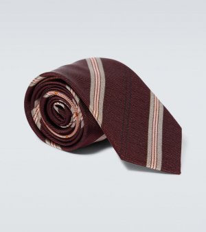 Шелковый атласный галстук , бургундия Dries Van Noten