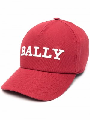 Logo-embroidered cotton cap Bally. Цвет: красный