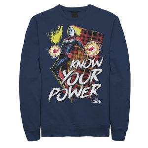 Мужской флисовый пуловер с рисунком Captain Know Your Power Marvel