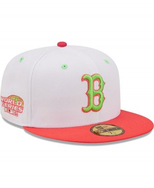 Мужская белая, коралловая шляпа Boston Red Sox 2004 World Series Strawberry Lolli 59Fifty. New Era