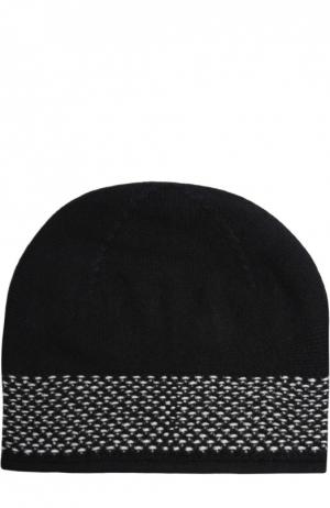 Кашемировая шапка тонкой вязки Johnstons Of Elgin. Цвет: черно-белый