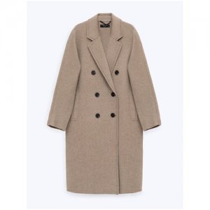 Двубортное пальто прямого кроя из шерсти R080/calefy Синий 44 Emka Fashion. Цвет: синий