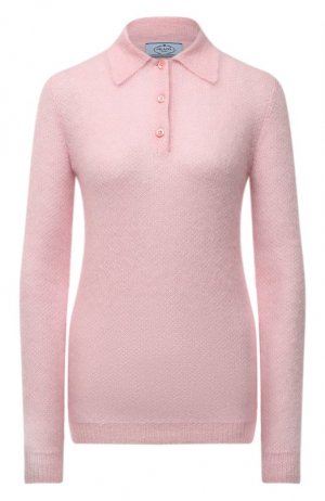 Шерстяной пуловер-поло Prada. Цвет: розовый