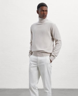 Однотонные мужские классические брюки с застежкой-молнией и пуговицами , белый Ecoalf. Цвет: белый