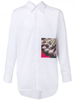 Рубашка на пуговицах с принтом Yuiki Shimoji. Цвет: белый