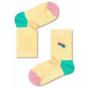 Носки размер 7-9Y, желтый, мультиколор Happy Socks. Цвет: желтый