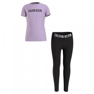 Пижама , размер 8-10 лет, черный, лиловый CALVIN KLEIN. Цвет: лиловый/черный