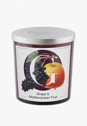 Свеча ароматическая Pernici Grape & Mediterranean fruit (Виноград и Средиземноморские фрукты), 350 грамм воска. Цвет: коричневый