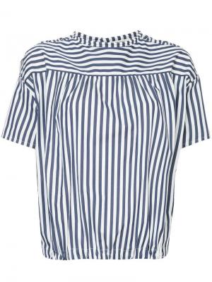 Полосатая рубашка с короткими рукавами Atlantique Ascoli. Цвет: белый