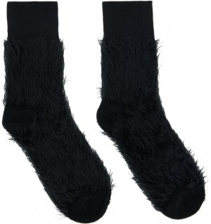 Черные носки из искусственной овчины sacai
