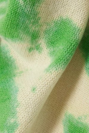 THE ELDER STATESMAN Кашемировый шарф, окрашенный в технике галстука, зеленый