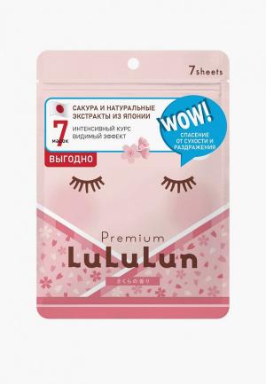 Маски для лица 7 шт. LuLuLun увлажнения и улучшения состояние кожи Сакура Premium Face Mask Spring Sakura, 7х130 г. Цвет: прозрачный