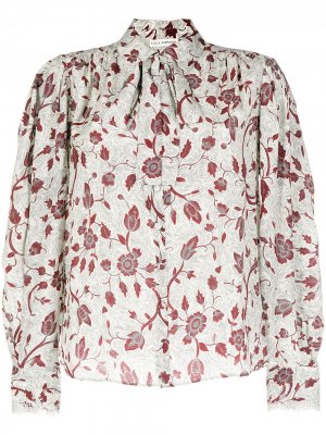 Floral-print silk blouse Ulla Johnson. Цвет: зеленый