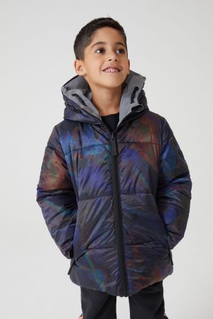 Двустороннее утепленное пальто для мальчика со светоотражающим рисунком , мультиколор Paul Smith