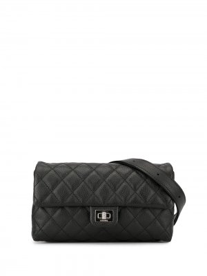 Поясная сумка 1992-го года 2.55 Mademoiselle с поворотным замком Chanel Pre-Owned. Цвет: черный