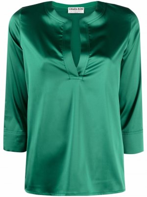 Блузка с V-образным вырезом Le Petite Robe Di Chiara Boni. Цвет: зеленый