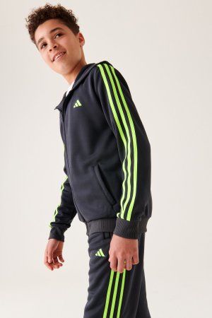 Спортивная одежда Junior Train Essentials AEROREADY 3-полосная толстовка обычного кроя с застежкой-молнией adidas, серый Adidas