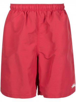 Плавки-шорты с логотипом Stussy. Цвет: красный