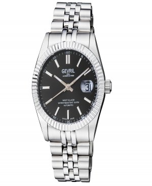 Мужские часы West Village Swiss автоматические серебристого цвета с браслетом из нержавеющей стали, 40 мм Gevril