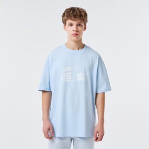 Футболки Мужская хлопковая футболка Lacoste. Цвет: голубой