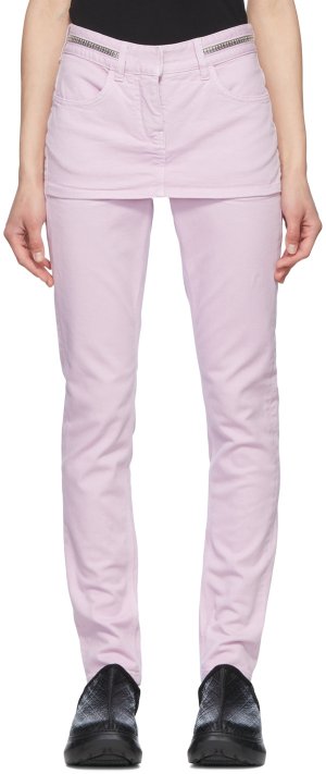 Пурпурные зауженные джинсы Givenchy