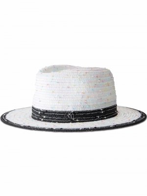 Шляпа-федора André Maison Michel. Цвет: белый