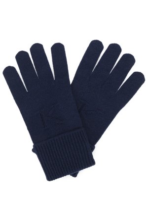 Перчатки кашемировые KITON. Цвет: синий