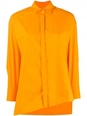 Рубашка с асимметричным подолом и длинными рукавами Enföld. Цвет: оранжевый