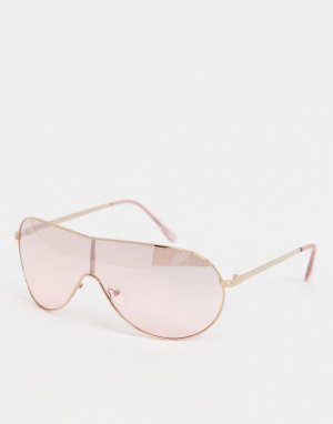 Солнцезащитные очки-авиаторы в оправе цвета розового золота -Золотой Missguided