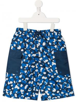 Пляжные шорты с камуфляжным принтом Stella McCartney Kids. Цвет: синий