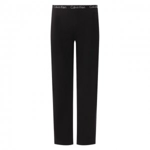 Хлопковые домашние брюки с широкой резинкой Calvin Klein. Цвет: чёрный