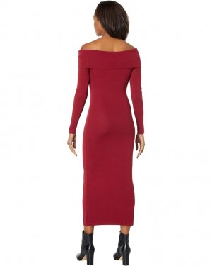 Платье Off Shoulder Knit Dress, бордовый Bardot