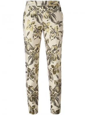 Укороченные брюки с цветочным рисунком Christian Pellizzari. Цвет: телесный