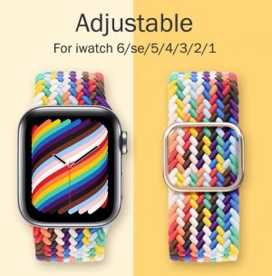 Плетеный ремешок Solo для Apple Watch, роскошный нейлоновый 38 мм, 40 41 42 44 45 мм iwatch 6, 5, 4, 3, 2, 1 SE, регулируемый эластичный браслета VA VOOM