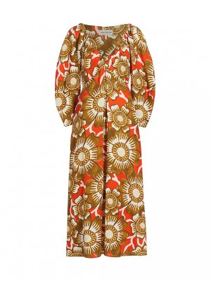 Платье макси с V-образным вырезом и цветочным принтом Ophelia , мультиколор Mara Hoffman