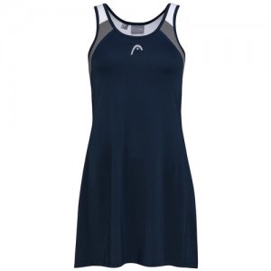 Платье , в спортивном стиле, трапециевидный силуэт, открытая спина, размер L, синий HEAD. Цвет: синий