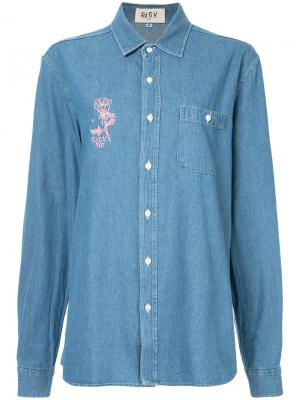 Джинсовая рубашка с принтом G.V.G.V.Flat. Цвет: синий