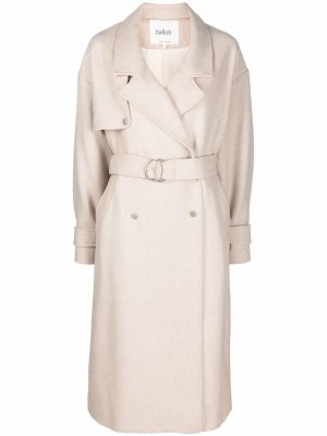 Длинное пальто с поясом Ba&Sh. Цвет: нейтральные цвета