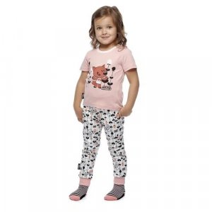 Пижама , размер 30 (110-116), розовый, черный lucky child. Цвет: розовый/черный/черный-розовый