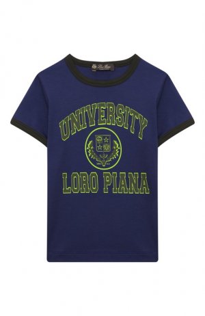 Хлопковая футболка Loro Piana. Цвет: синий