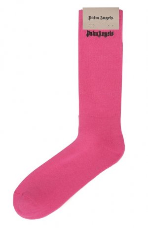 Хлопковые носки Palm Angels. Цвет: розовый