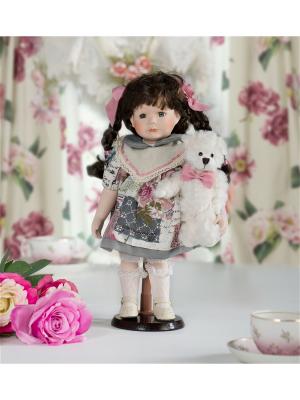 Кукла с мишкой ESTRO. Цвет: белый, бледно-розовый, зеленый, серый, черный