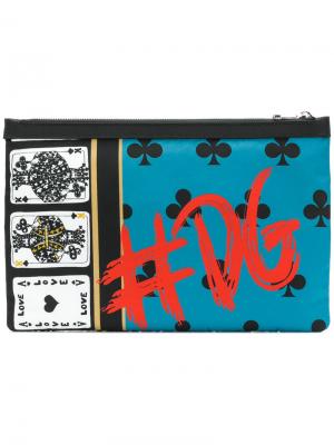 Косметичка с принтом игральных карт Dolce & Gabbana. Цвет: разноцветный