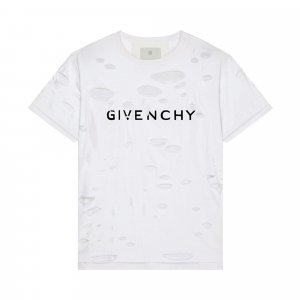 Двухслойная классическая футболка с отверстиями от , цвет Белый Givenchy