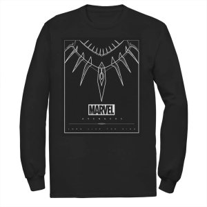 Мужская футболка с длинными рукавами и логотипом , ожерелье черной пантерой Marvel
