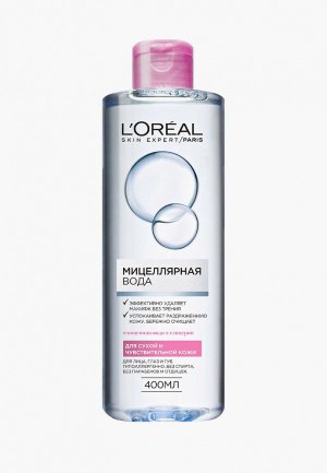 Мицеллярная вода LOreal Paris L'Oreal для сухой и чувствительной кожи, 400 мл. Цвет: прозрачный