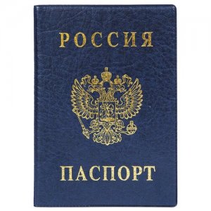 Обложка для паспорта , синий DPSkanc. Цвет: синий