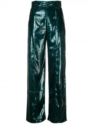 Расклешенные брюки с завышенной талией Michael Lo Sordo. Цвет: зеленый